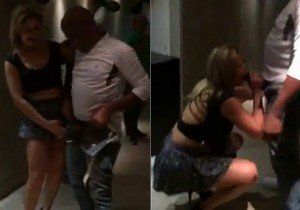 Video loira gostosa encontrou com Kid Bengala e pagou boquete no corredor no Liberal Club - SP